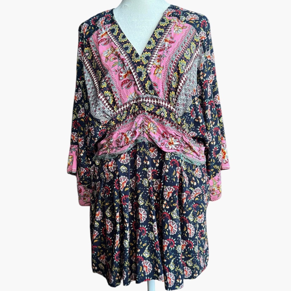 Suzanne Betro Floral Boho Blouse Sz L